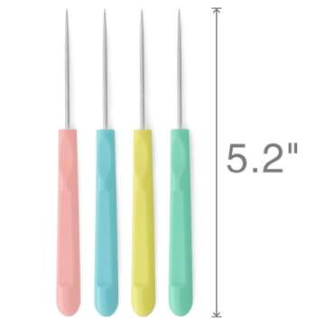 4Pcs Sugar Stir Needle Scriber Needle Cookie Decorating Supplies Tool 5.2 Inches