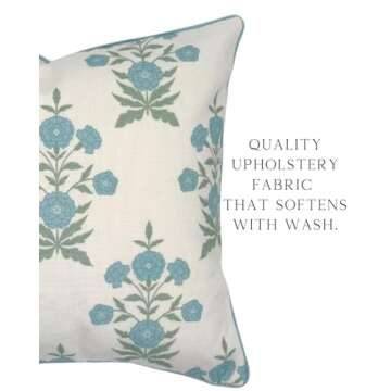 Amelia Lumbar Pillow by Jillien Harbor 14" x 36" Floral Throw Pillow Cover Grandmillennial Design