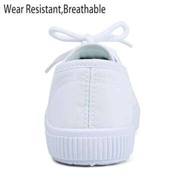 Boy's Girl's Kids White Canvas Shoes for Kids Slip-On Lightweight Sneakers Casual Skin-Friendly Lace-Up Walking Running Shoes Big Kids 1