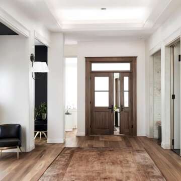 Contemporary Linen Shade Sconce, Stainless Steel White Linen Shade Wall Sconce, Wall Light for Bedroom, Living Room, Entryway, Kitchen, 17.5" w x 9.5" d x 14" h (Black)