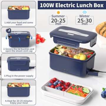 Vingud Electric Lunch Box Food Heater - Enjoy Warm Meals Anytime, Anywhere