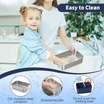 Vingud 1.8L Electric Lunch Box for Easy Heating On-The-Go