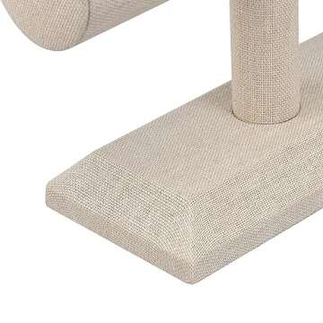 MOOCA Linen Covered Wood Jewelry Display, Jewelry Stand, Bracelet Holder Display, Watch Stand, Bracelet Stand, Tan Linen
