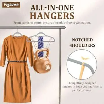 Velvet Hangers 50 Pack with 10 Bonus Clear Clothes Hanger, 17.6" Felt Hangers for Coats, Dresses, Shirts,Sweater, Gray - Family Choice Awards Winner