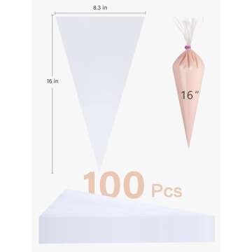Kootek Piping Bags, Disposable Pastry Bags 16 Inch, 100 Pcs Anti Burst Large Icing Piping Bags for C...