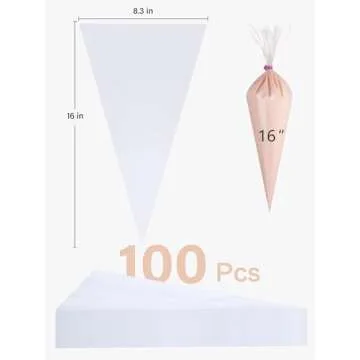 Kootek Piping Bags, Disposable Pastry Bags 16 Inch, 100 Pcs Anti Burst Large Icing Piping Bags for C...