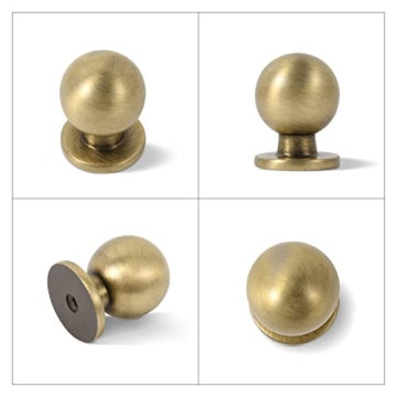 Ktumeware 1 Inch Vintage Brass Drawer Knobs - Stylish & Durable