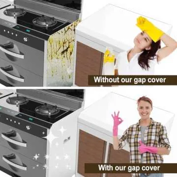 Silicone Kitchen Stove Counter Gap Covers, Anti-Slip Non-Tacky Filler Seals Spills Between Counter, ...