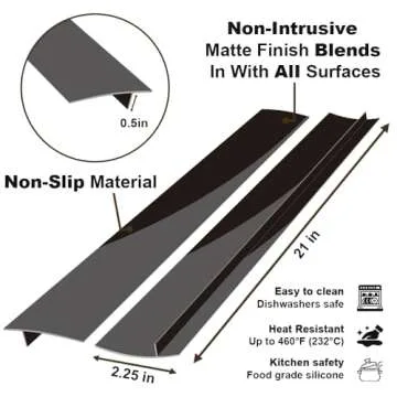 Silicone Kitchen Stove Counter Gap Covers by Gosmol - Set of 2