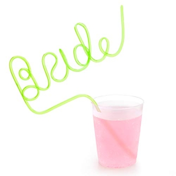 Neon Green Bride Straws for Bachelorette Party Fun