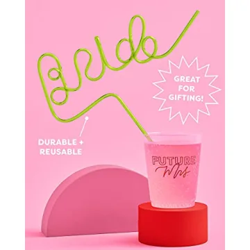 Neon Green Bride Straws for Bachelorette Party Fun