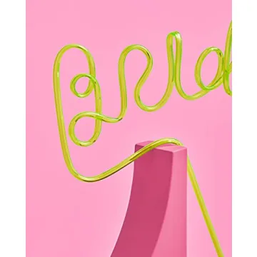 Neon Green Bride Straws for Bachelorette Party Fun