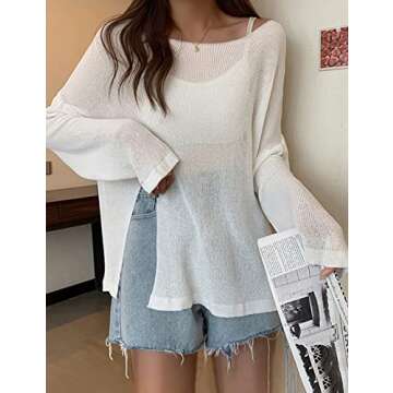 Bsubseach Crochet Cover Ups for Swimwear Women Sheer Mesh Beach Tops Swimsuit Cover Up Summer Vacati...