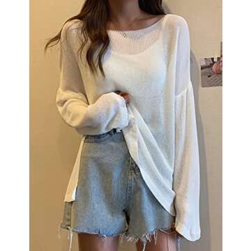 Bsubseach Crochet Cover Ups for Swimwear Women Sheer Mesh Beach Tops Swimsuit Cover Up Summer Vacation Outfits White