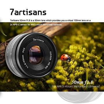 7artisans 50mm F1.8 APS-C Manual Fixed Lens for Fuji Cameras X-A1 X-A10 X-A2,X-A3 X-at X-M1 XM2 X-T1...