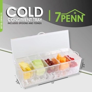 7Penn Chilled Condiment Server with Ice Chamber & 5 Containers