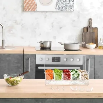 7Penn Chilled Condiment Server with Ice Chamber & 5 Containers