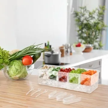 7Penn Chilled Condiment Server with Ice Chamber & 5 Containers