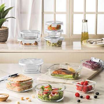 FineDine 24 Piece Glass Storage Containers for Fresh Meals
