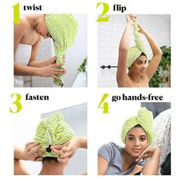 DevaCurl DevaTwist Anti-Frizz Microfiber Towel Wrap, Hands Free Design