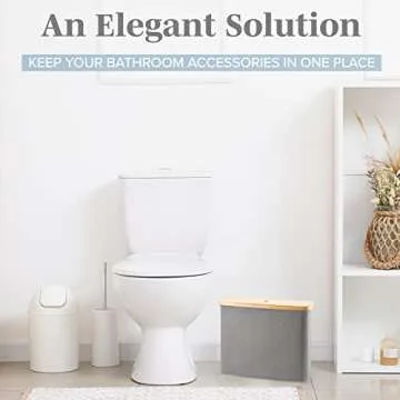 Lonbet - Toilet Paper Basket - Toilet Paper Storage - The Ultimate Bathroom Organizer - Bamboo Storage Basket, Toilet Paper Holder Basket, Bathroom Accessories Organizer