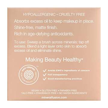Mineral Fusion Setting Powder, Hypoallergenic, Paraben Free, 0.32 Ounce (Packaging May Vary)