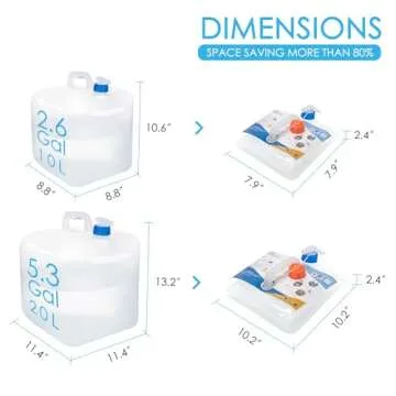 Gowithwind Collapsible Water Container Jug, 5.3 Gallon BPA Free Water Storage Carrier with Spigot, f...