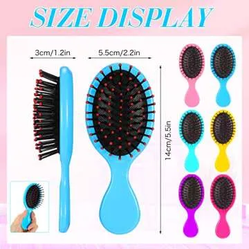 Mini Wet Travel Detangling Hair Brush Set - 6 Pack