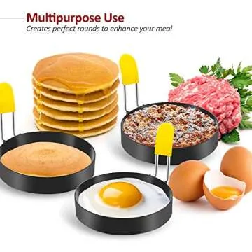 Egg Ring for Perfect Breakfasts - Silicone Handle & Non-stick