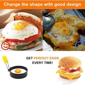 Egg Ring for Perfect Breakfasts - Silicone Handle & Non-stick