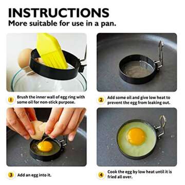 Egg Ring for Perfect Breakfasts - Silicone Handle & Non-stick