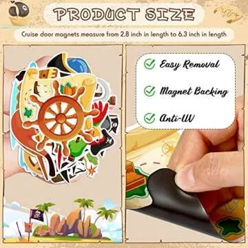 Sumind 15 Pcs Cruise Door Magnets Funny Car Magnets Ship Cruise Door Decorations Stickers Birthday Fridge Decor Decor for Carnival Refrigerator(Pirate)