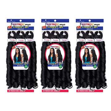 FREETRESS BRAIDS 3X French Curl Braid 22'' (3 Pack, 1B)