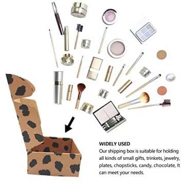 25 Pack Leopard Small Shipping Boxes, 4 x 4 x 2 inches Recyclable Corrugated Cardboard Boxes,Leopard Print Cute Mailing Box for Packaging Small Business Moving Jewelry Gift, Storing, Packing Mailer