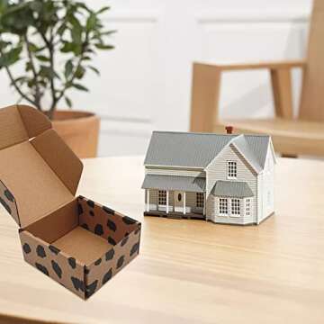 25 Pack Leopard Small Shipping Boxes, 4 x 4 x 2 inches Recyclable Corrugated Cardboard Boxes,Leopard Print Cute Mailing Box for Packaging Small Business Moving Jewelry Gift, Storing, Packing Mailer