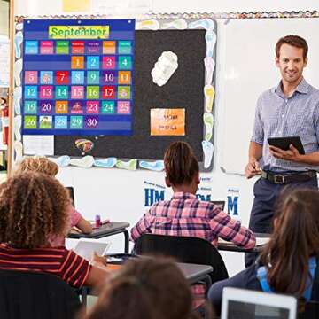 Classroom Calendar Pocket Chart with 96 Interactive Cards