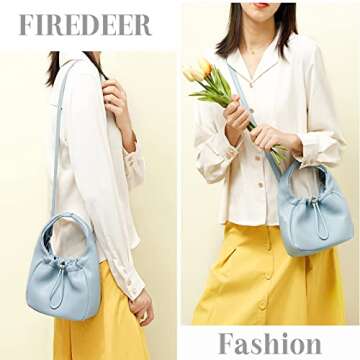 FireDeer Tote Shoulder Bags Small Women Hobo Handbag Mini Cloud Handbags Clutch Purse Bag Chic Pouch Bag (Black)