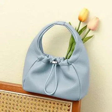 FireDeer Tote Shoulder Bags Small Women Hobo Handbag Mini Cloud Handbags Clutch Purse Bag Chic Pouch Bag (Black)