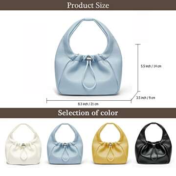FireDeer Tote Shoulder Bags Small Women Hobo Handbag Mini Cloud Handbags Clutch Purse Bag Chic Pouch Bag (Black)
