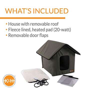 K&H Heated Kitty House - Perfect Outdoor Shelter for Cats
