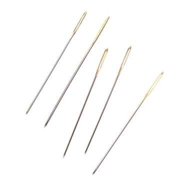 100 Mixed Silver Gold Cross Stitch Needles in Box