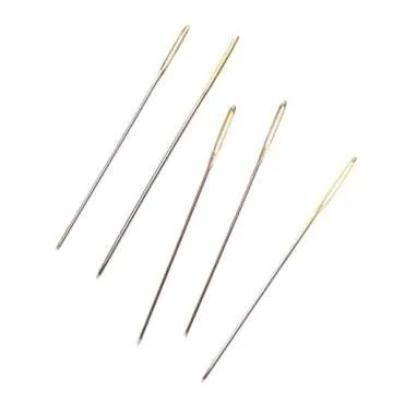 100 Mixed Silver Gold Cross Stitch Needles in Box