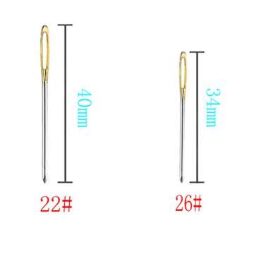 100 Mixed Silver Gold Cross Stitch Needles in Box