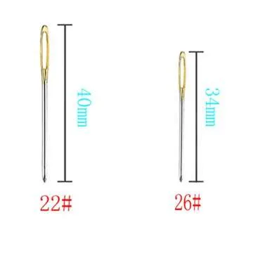 100 Mixed Silver Gold Cross Stitch Needles in Box