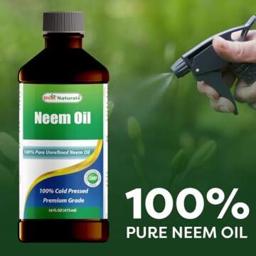 Best Naturals 100% Pure Neem Oil, 100% Cold Pressed and Unrefined - 16 OZ (1 Bottle)