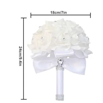 KOCNYDEY Wedding Bouquets for Bride with Crystal Roses