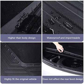 Elsetyler Custom Fit for Cargo Liner Porsche Macan 2015-2023 2024 2025 - Black TPO All Weather Heavy Duty Waterproof Rear Cargo Tray Trunk Floor Mat Protector