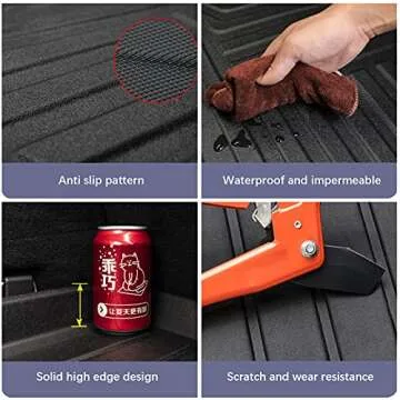 Elsetyler Custom Fit for Cargo Liner Porsche Macan 2015-2023 2024 2025 - Black TPO All Weather Heavy Duty Waterproof Rear Cargo Tray Trunk Floor Mat Protector