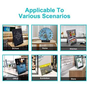 Boloyo Acrylic Book Stand with Ledge,Clear Acrylic Display Easel Transparent Display Stand Holder Tablet Holder for Displaying Books,Magazine,Plate,Pictures,Artworks, CDs