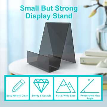 Boloyo Acrylic Book Stand with Ledge,Clear Acrylic Display Easel Transparent Display Stand Holder Tablet Holder for Displaying Books,Magazine,Plate,Pictures,Artworks, CDs